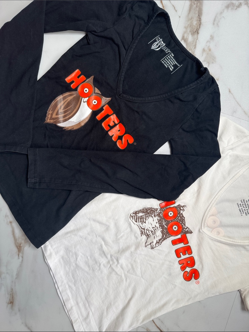 Hooters Spellout Logo Shirt Bundle Sz XXS Halloween Cosplay Costume Y2K